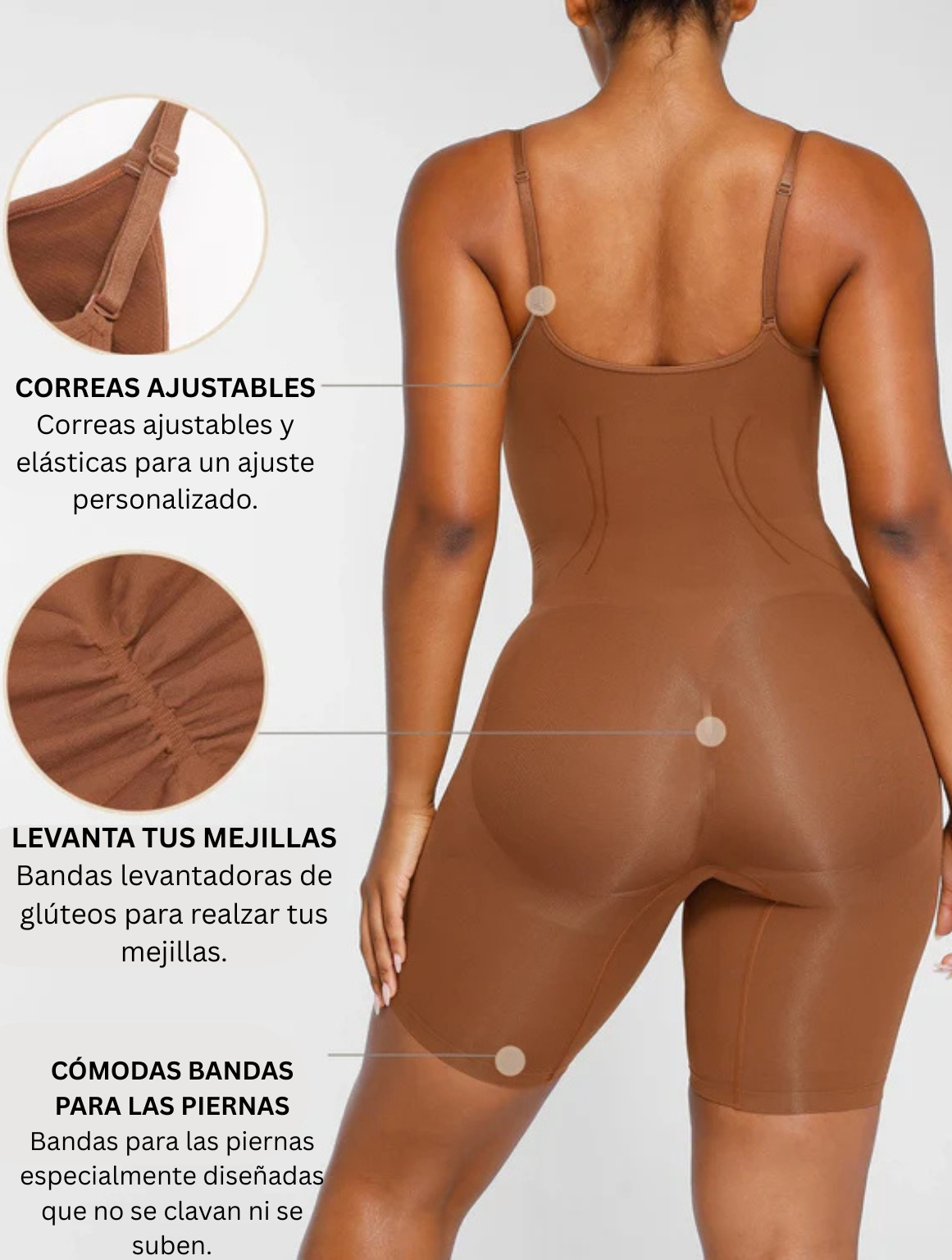 Body con escote redondo hasta la mitad del muslo